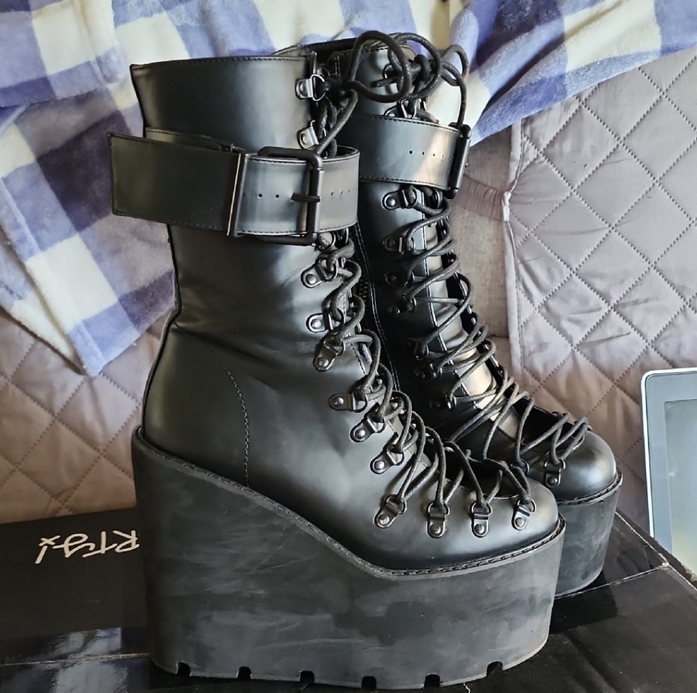 Dolls Kill Black Chunky Platform Shoes